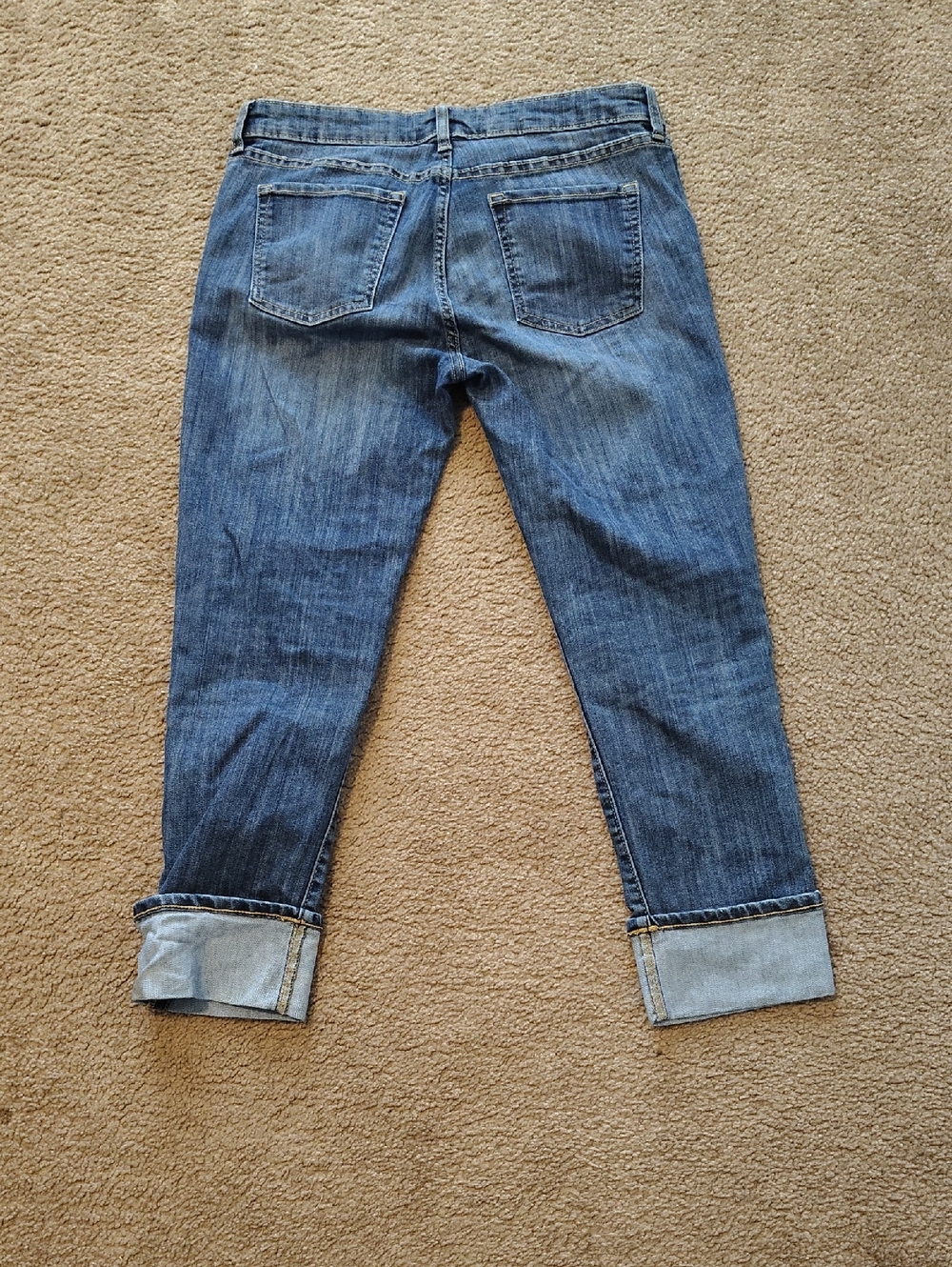 Classic Women's Blue Cuffed Denim Jeans